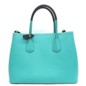 Prada Saffiano Double Bag Leather Tote Bicolor